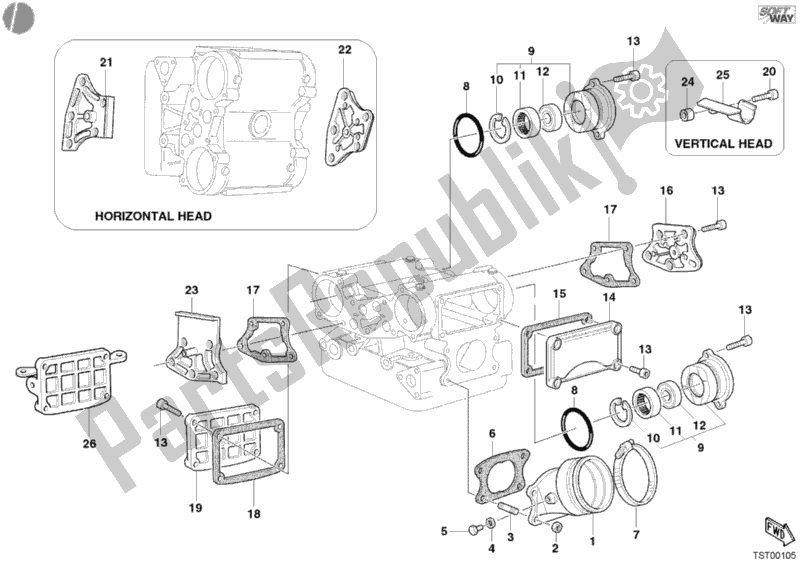 Toutes les pièces pour le Collecteur D'admission du Ducati Sport ST4 S ABS USA 996 2005